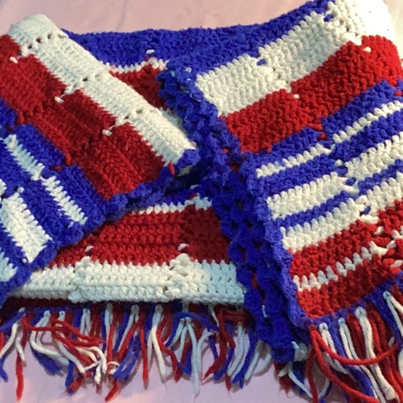 Handmade Other - Handmade Crocheted Red, White & Blue Throw